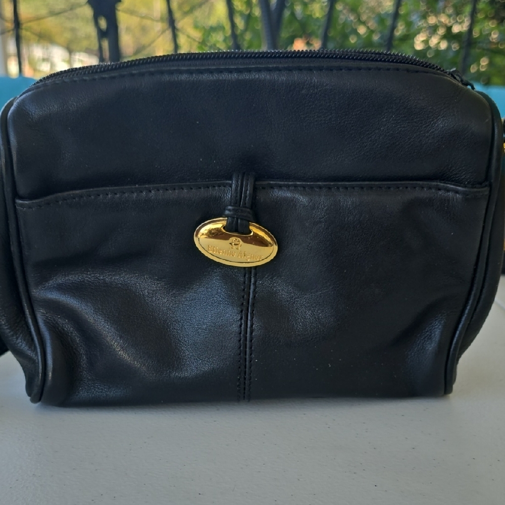 Etienne Aigner Black Crossbody Bag with Gold Accent